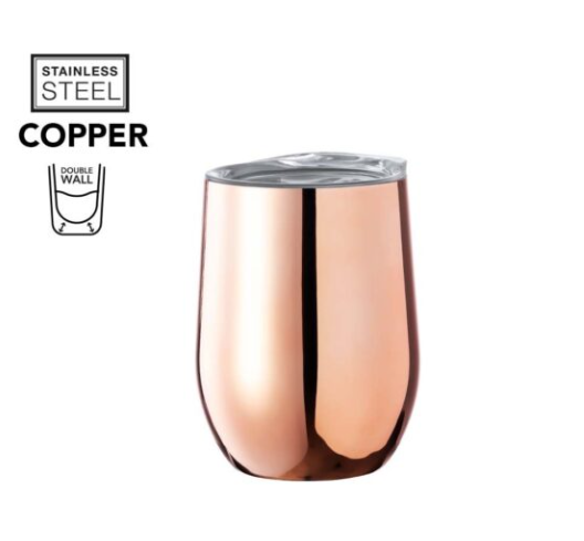 Drinkbeker in rosé goud (metaal) - 350ml)