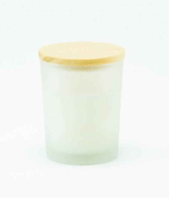 Mini geurkaars met houten deksel