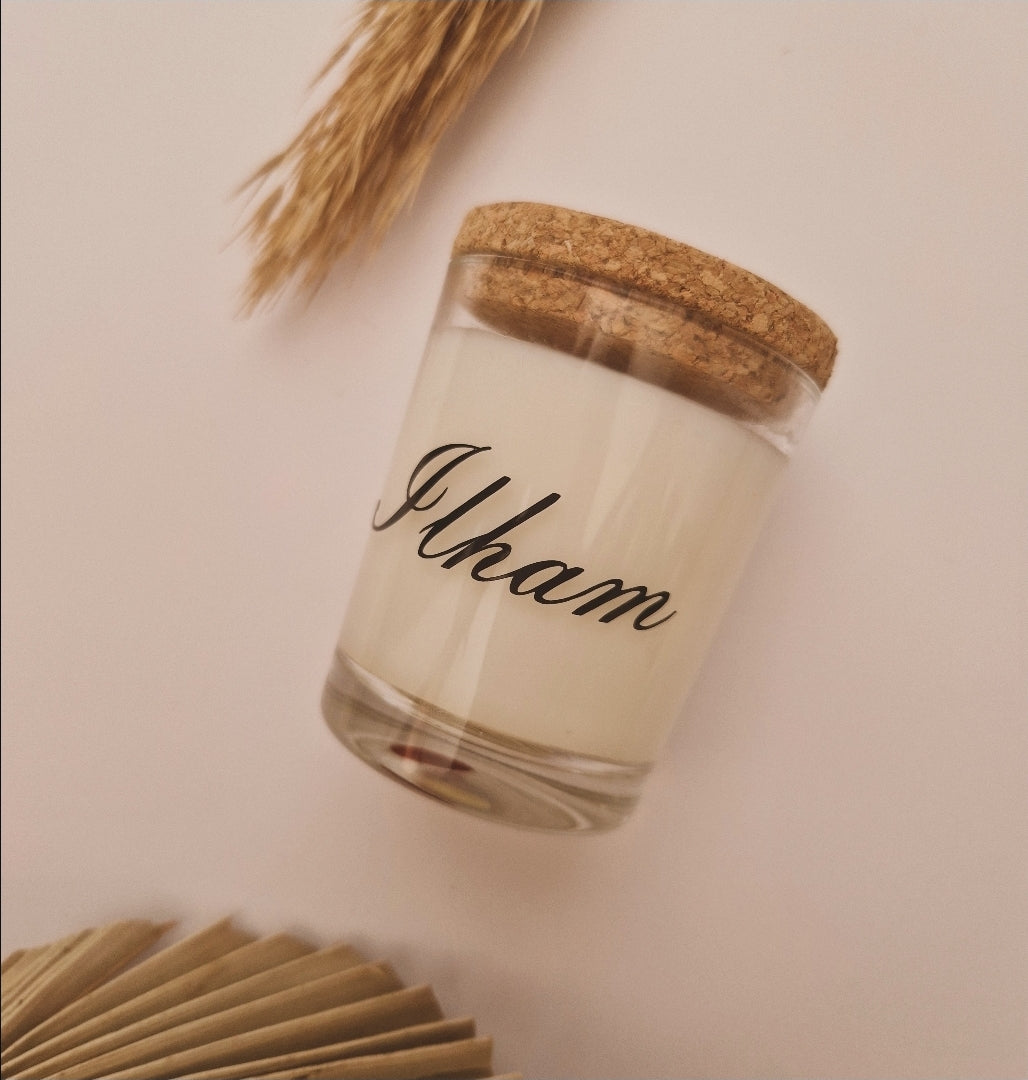 Vanille geurkaars met kurken deksel