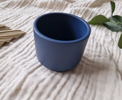 Blauw keramiek bloempot
