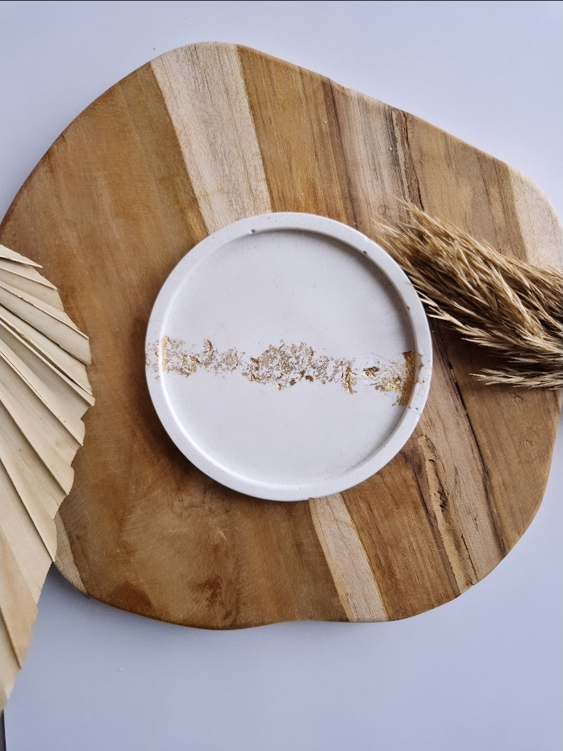 Ronde tray - Wit en Gouden accenten