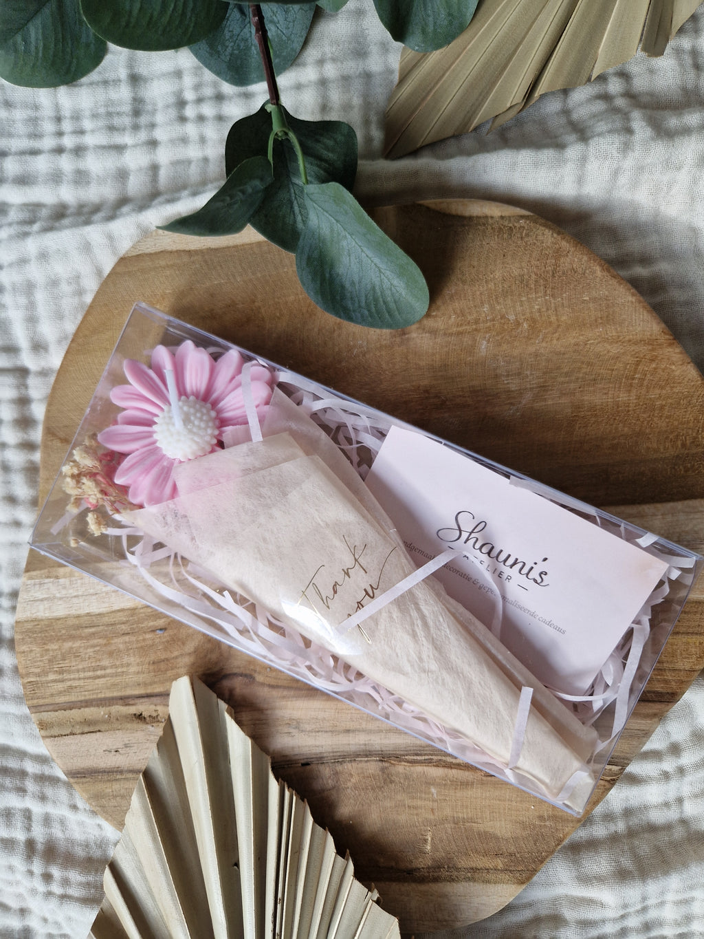 Madelief kaars - miniboeketje