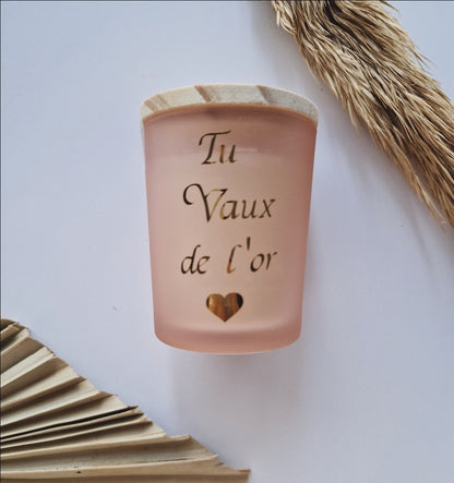 Mini geurkaars met houten deksel