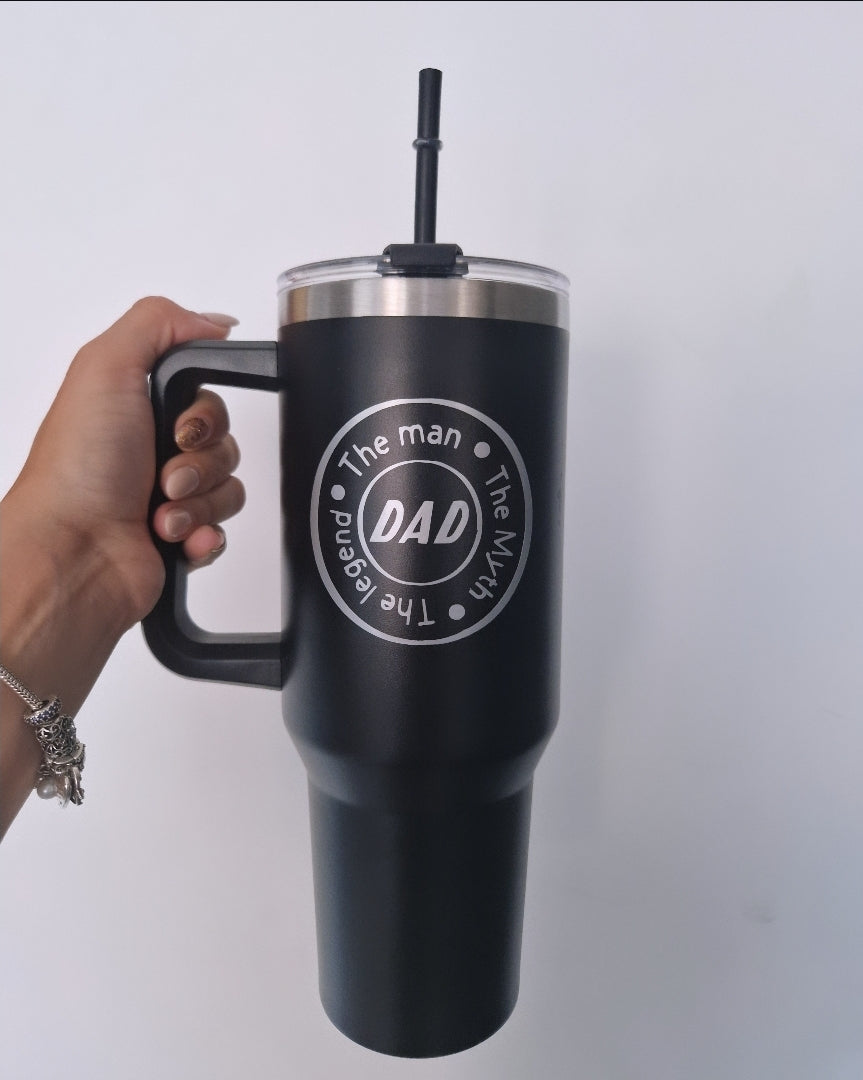 Mat zwarte drinkfles 1200ml