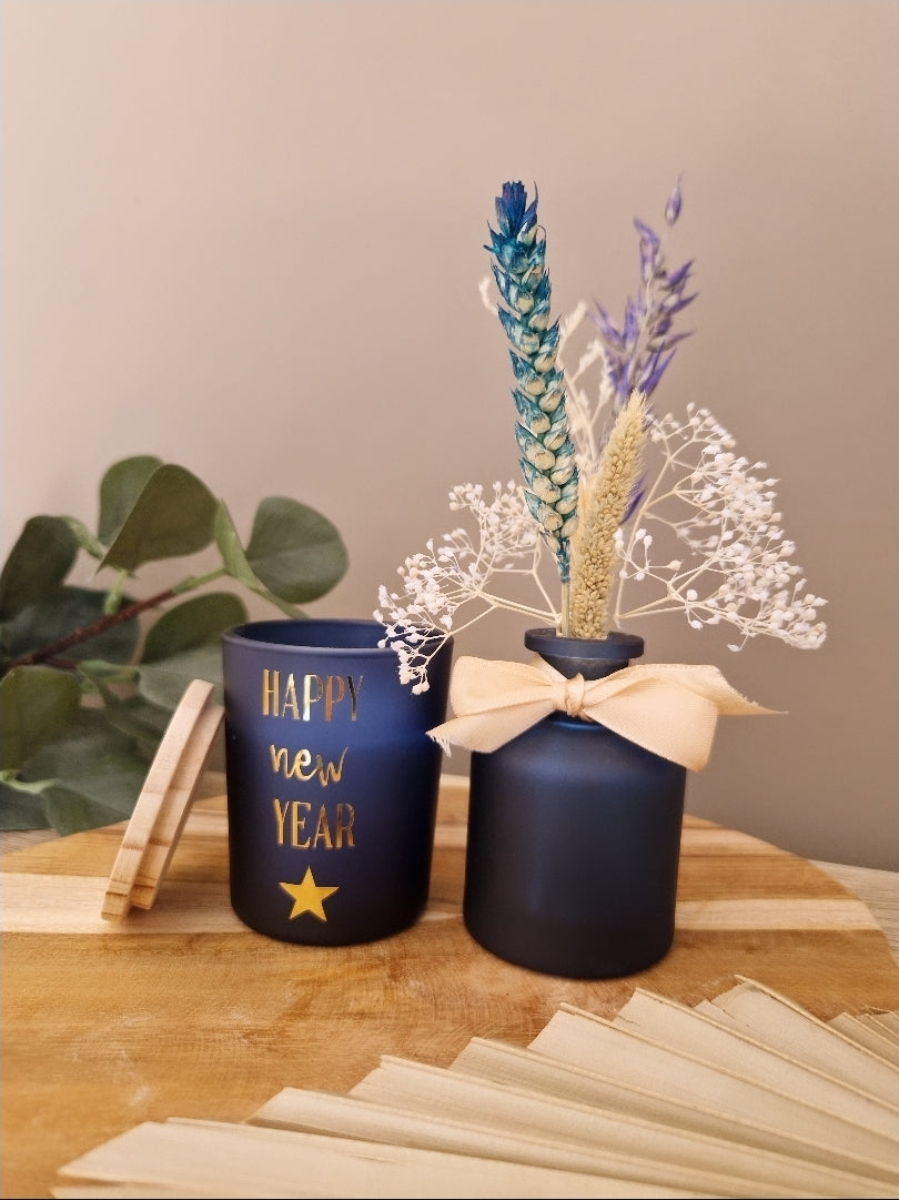 Geschenkset met luxe flesje en bijpassende kaars